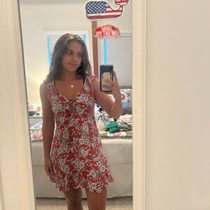 Red Flowery Sundress - American Eagle